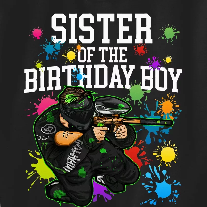 Sister Of The Birthday Boy Paintball Sport Matching Family Kids Sweatshirt