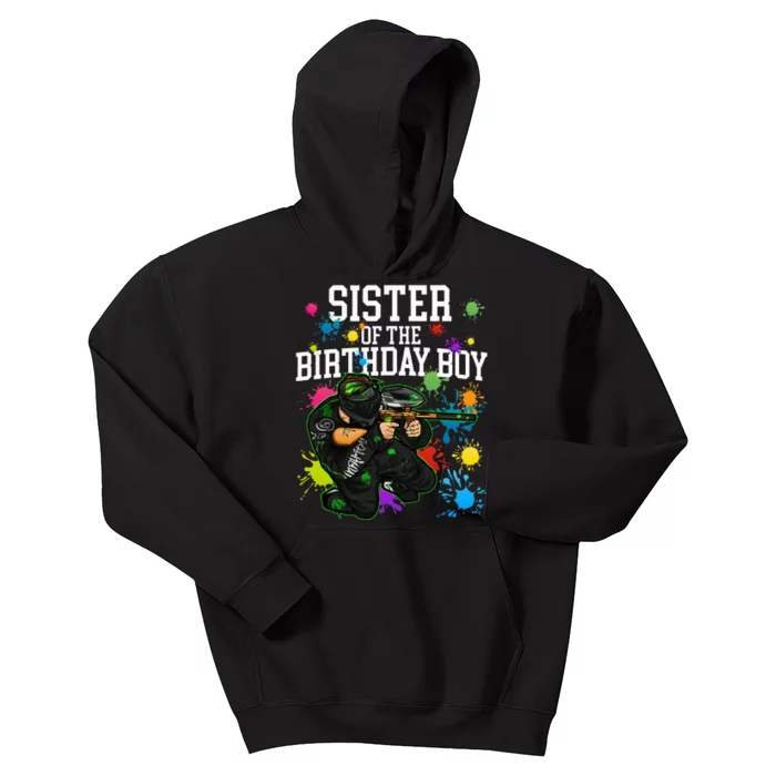 Sister Of The Birthday Boy Paintball Sport Matching Family Kids Hoodie