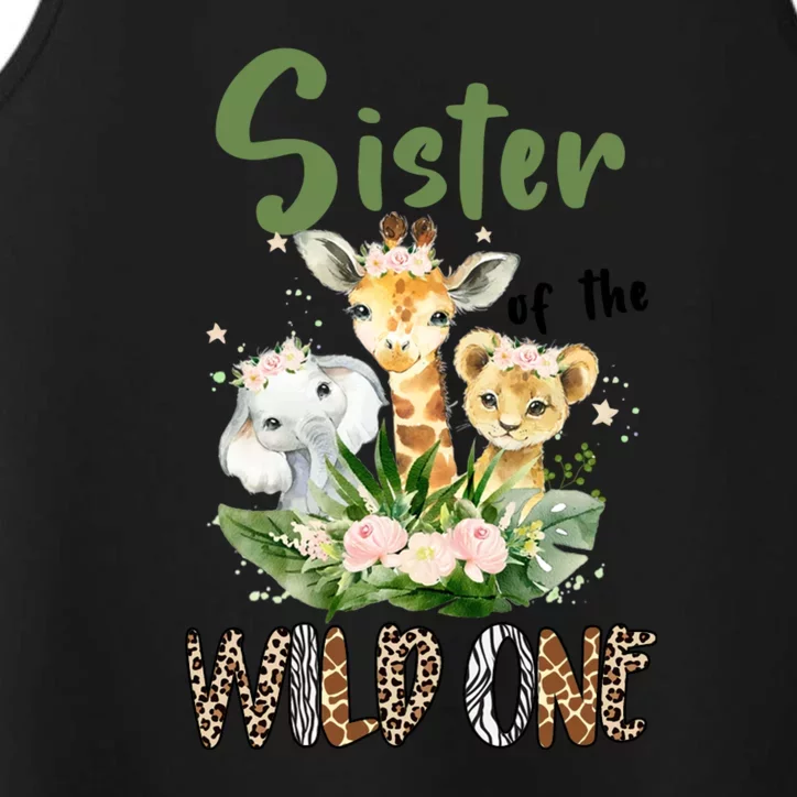 Sister Of The Wild One Zoo Theme Birthday Safari Jungle Animal Performance Tank