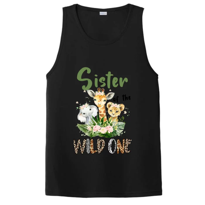 Sister Of The Wild One Zoo Theme Birthday Safari Jungle Animal Performance Tank