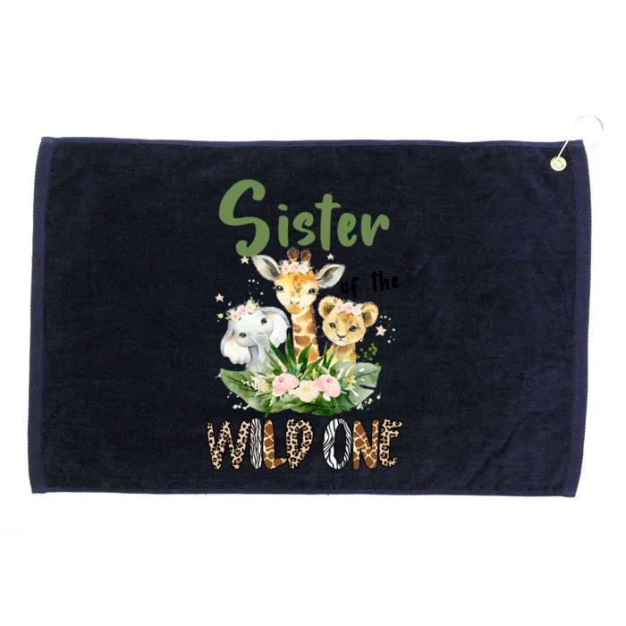 Sister Of The Wild One Zoo Theme Birthday Safari Jungle Animal Grommeted Golf Towel