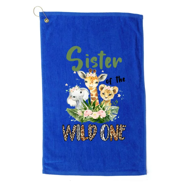 Sister Of The Wild One Zoo Theme Birthday Safari Jungle Animal Platinum Collection Golf Towel