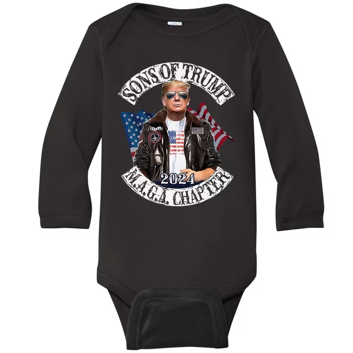 Sons Of Trump Maga Chapter 2024 Baby Long Sleeve Bodysuit