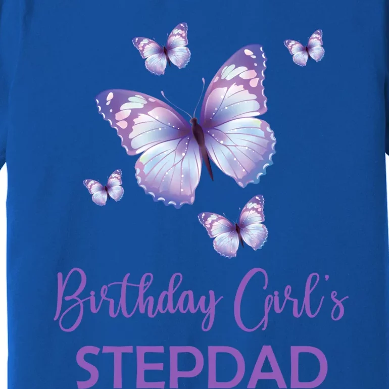 Stepdad Of The Birthday Butterfly Family 1st Birthday Gift Premium T-Shirt