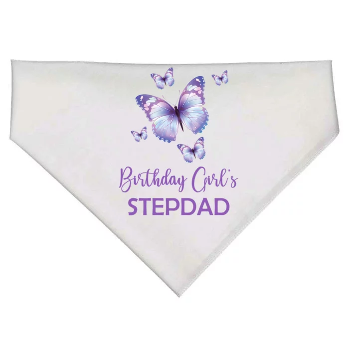 Stepdad Of The Birthday Butterfly Family 1st Birthday Gift USA-Made Doggie Bandana