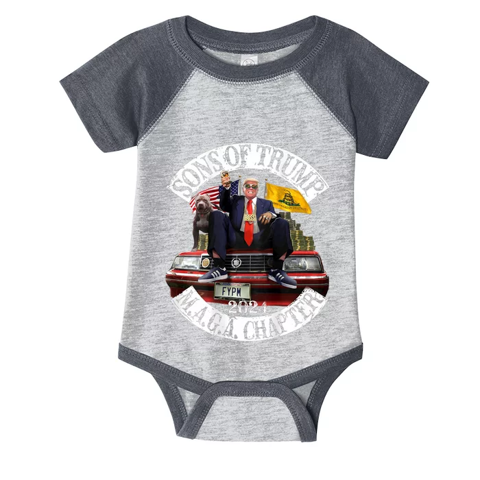 Sons Of Trump Maga Chapter 2024 With Pitbull Car Infant Baby Jersey Bodysuit