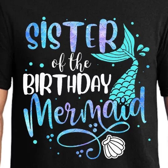 Sister Of The Birthday Mermaid Family Matching Party Squad Pajama Set