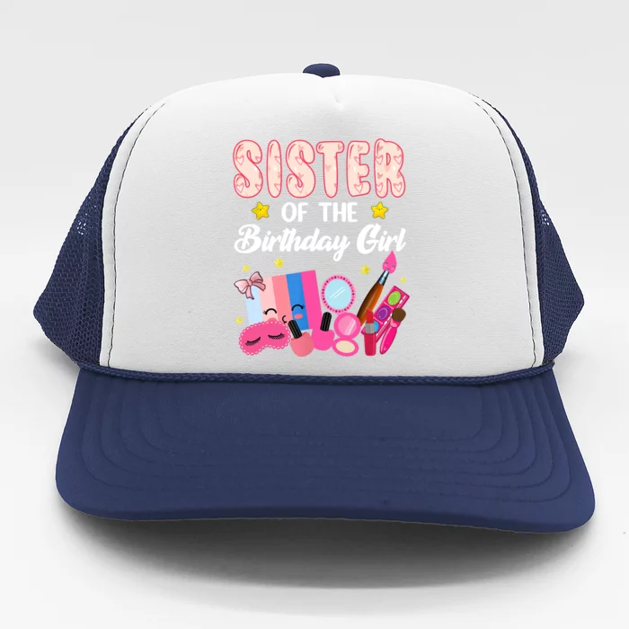 Sister Of The Birthday Spa Party Nail Polish Makeup Trucker Hat