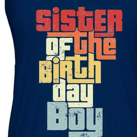 Sister Of The Birthday Son Matching Family Design Ladies Essential Flowy Tank