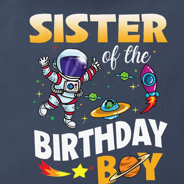 Sister Of The Birthday Space Astronaut Birthday Family Zip Tote Bag