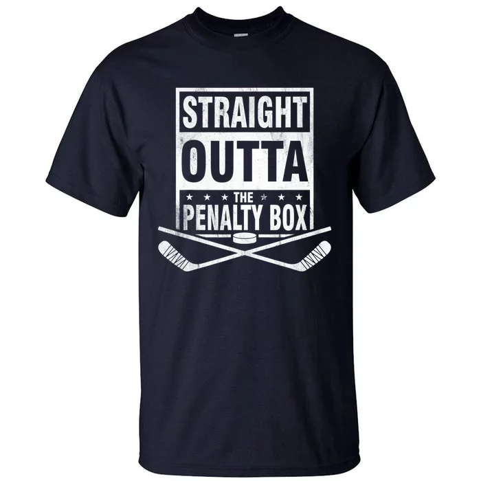 Straight Outta The Penalty Box Hockey Shirt Funny Ice Hockey Tall T-Shirt