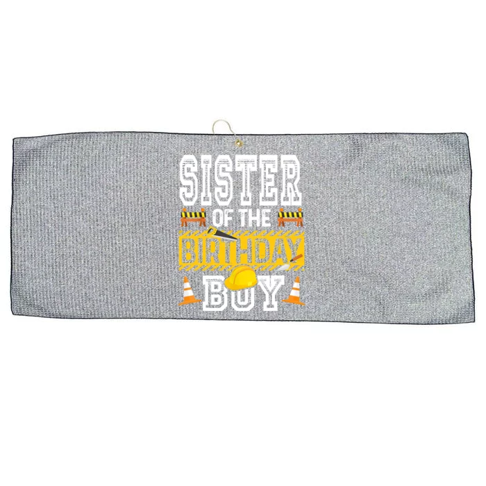 Sister Of The Birthday Boy Construction Birthday Party Hat Large Microfiber Waffle Golf Towel