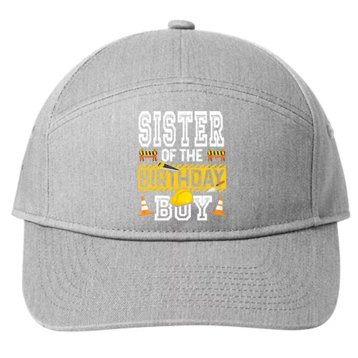 Sister Of The Birthday Boy Construction Birthday Party Hat 7-Panel Snapback Hat