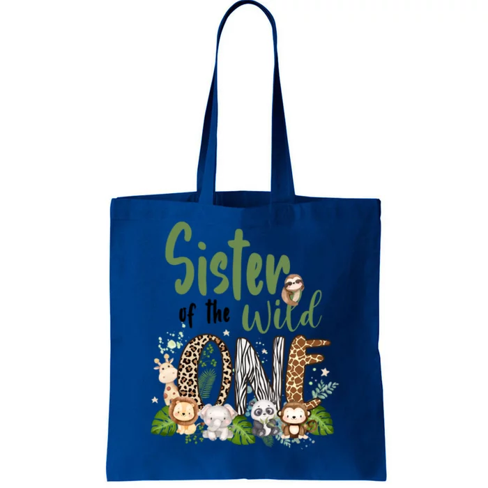 Sister Of The Wild One Zoo 1st Birthday Safari Jungle Animal Gift Tote Bag