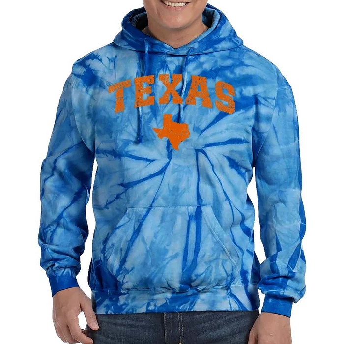 State Of Texas Map Distressed Tie Dye Hoodie