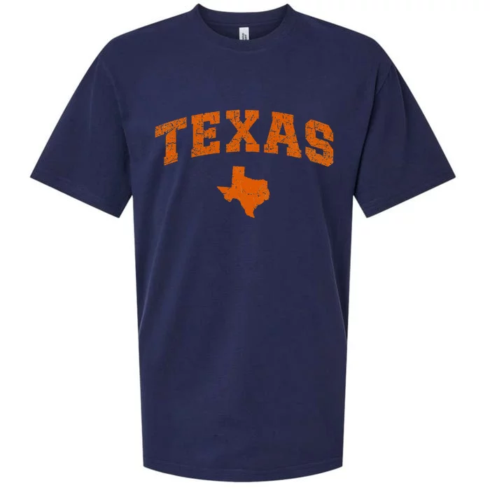 State Of Texas Map Distressed Sueded Cloud Jersey T-Shirt