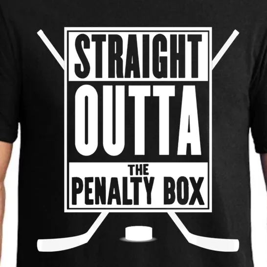 Straight Outta The Penalty Box Funny Gift Funny Ice Hockey Gift Pajama Set