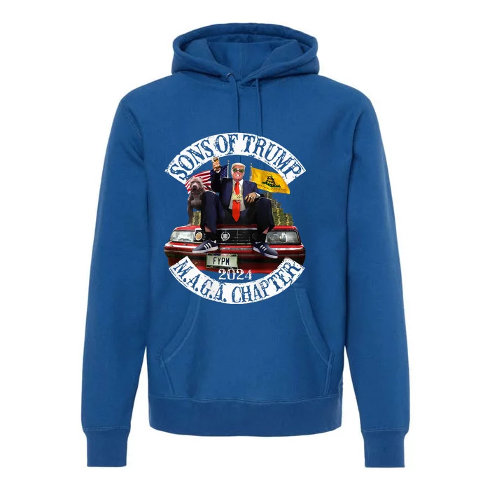 Sons Of Trump Maga Chapter 2024 With Pitbull Car Premium Hoodie