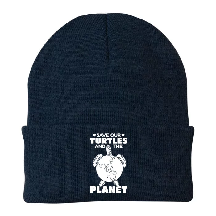 Save Our Turtles And The Planet Environt Cute Turtle Cool Gift Knit Cap Winter Beanie