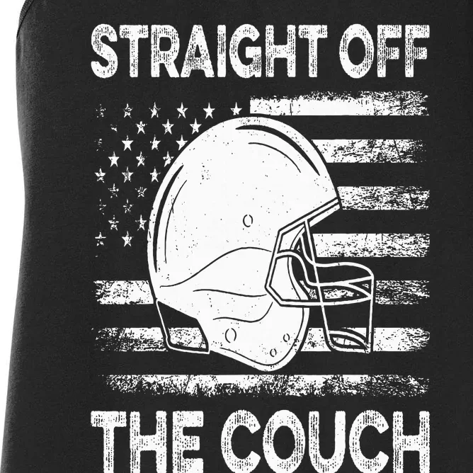 Straight Off The Couch Funny Football Offensive Lineman Women's Racerback Tank