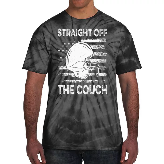 Straight Off The Couch Funny Football Offensive Lineman Tie-Dye T-Shirt