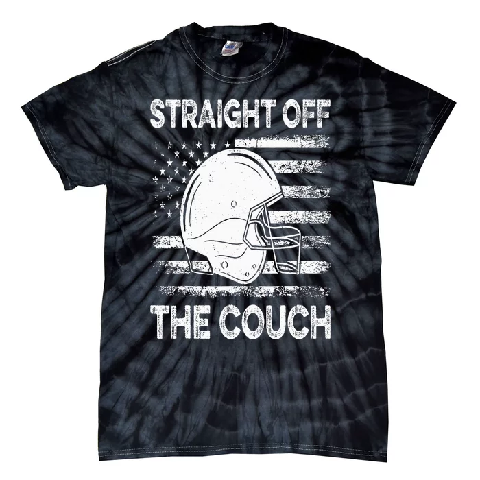 Straight Off The Couch Funny Football Offensive Lineman Tie-Dye T-Shirt