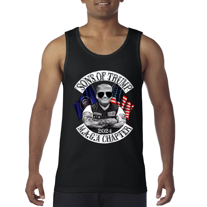 Sons Of Trump Maga Chapter 2024 Biker For Trump Tank Top