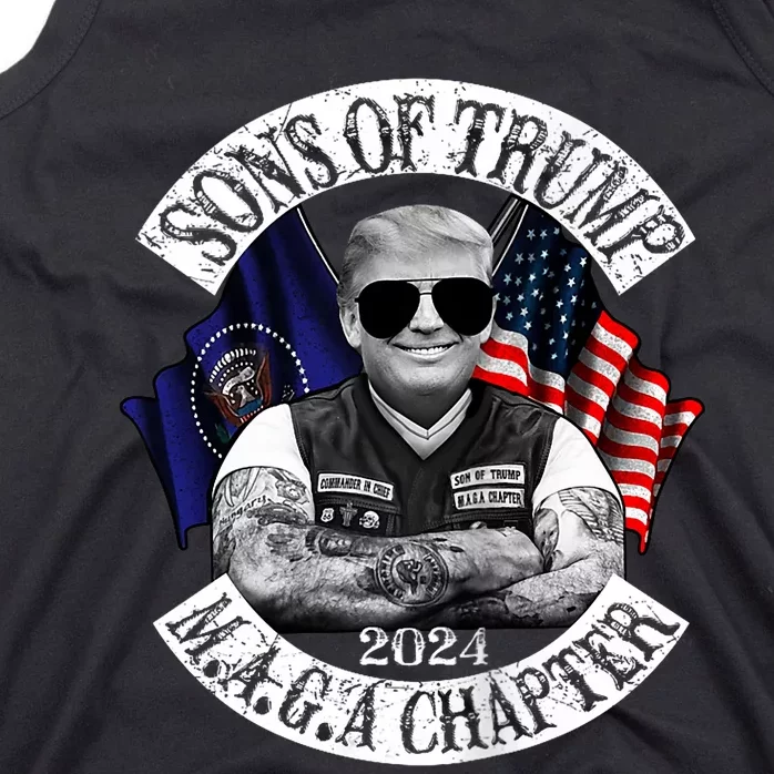 Sons Of Trump Maga Chapter 2024 Biker For Trump Tank Top