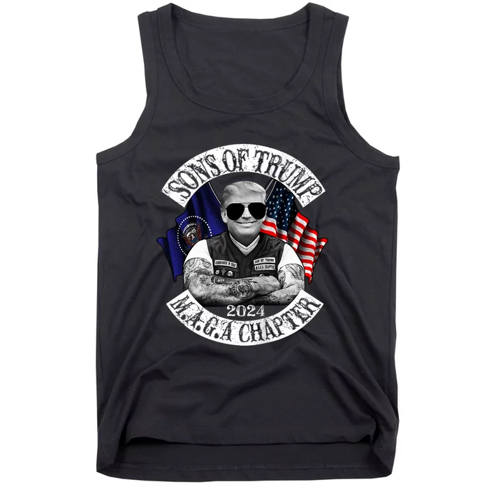 Sons Of Trump Maga Chapter 2024 Biker For Trump Tank Top