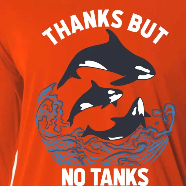 Save Orcas Thanks But No Tanks Gift Thanks But No Tanks Gift Cooling Performance Long Sleeve Crew