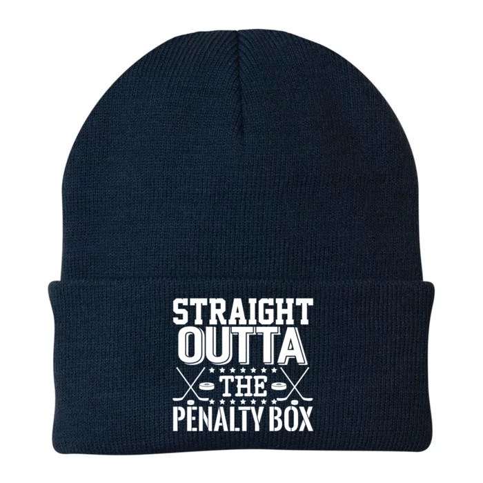 Straight Outta The Penalty Box Funny Ice Hockey Enforcer Gift Knit Cap Winter Beanie