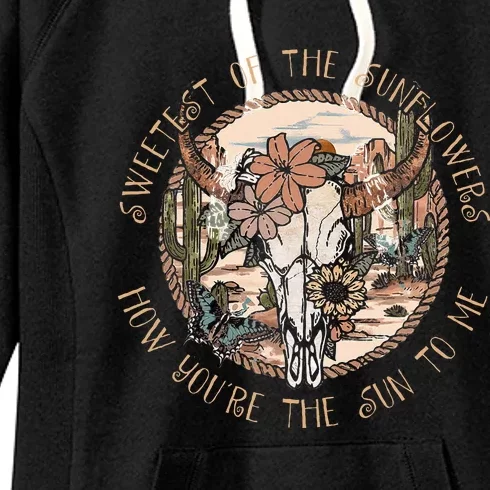 Sweetest Of The Sunflowers How YouRe The Sun To Me Skull Women's Fleece Hoodie