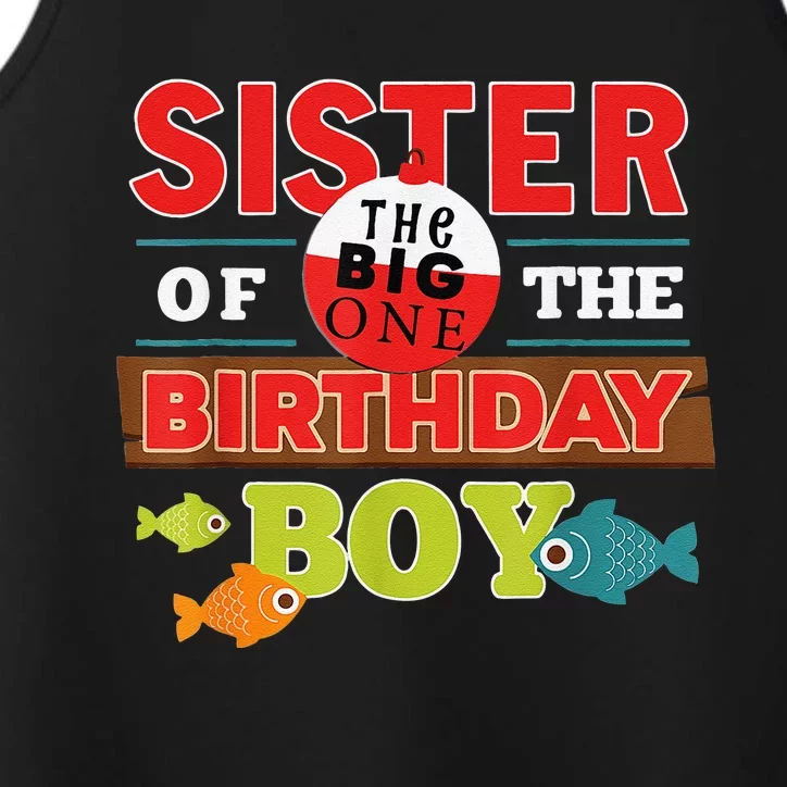 Sister Of The Birthday Big One Fishing Family Matching Performance Tank