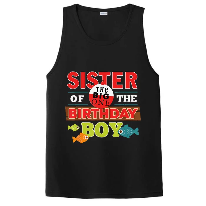 Sister Of The Birthday Big One Fishing Family Matching Performance Tank