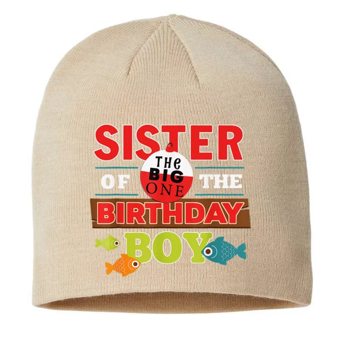 Sister Of The Birthday Big One Fishing Family Matching 8 1/2in Sustainable Knit Beanie