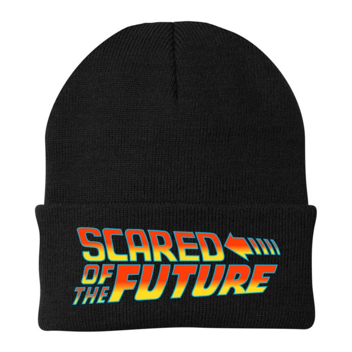 Scared Of The Future Funny Gift Knit Cap Winter Beanie