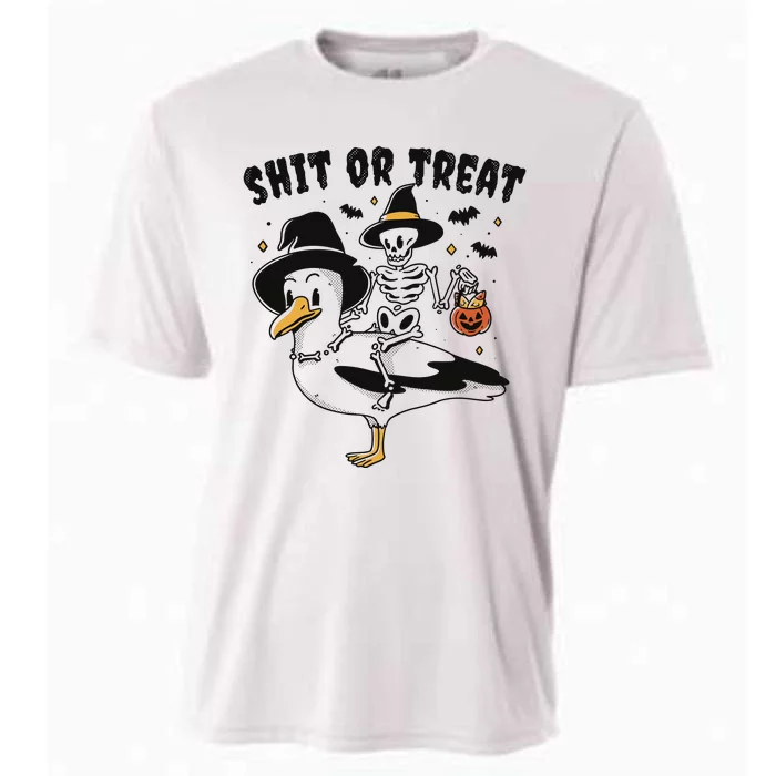 Shit Or Treat Funny Halloween Cooling Performance Crew T-Shirt