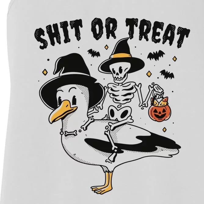 Shit Or Treat Funny Halloween Women's Racerback Tank