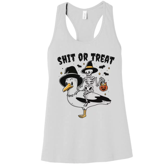 Shit Or Treat Funny Halloween Women's Racerback Tank