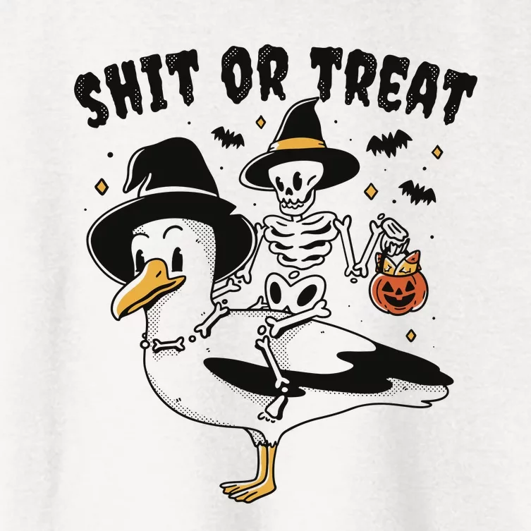 Shit Or Treat Funny Halloween Women's Crop Top Tee