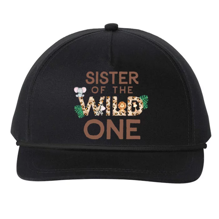 Sister Of The Wild One Animal Safari 1st Birthday Theme Snapback Five-Panel Rope Hat