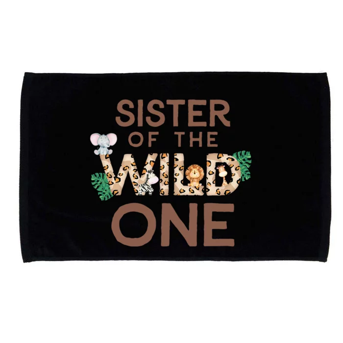 Sister Of The Wild One Animal Safari 1st Birthday Theme Microfiber Hand Towel