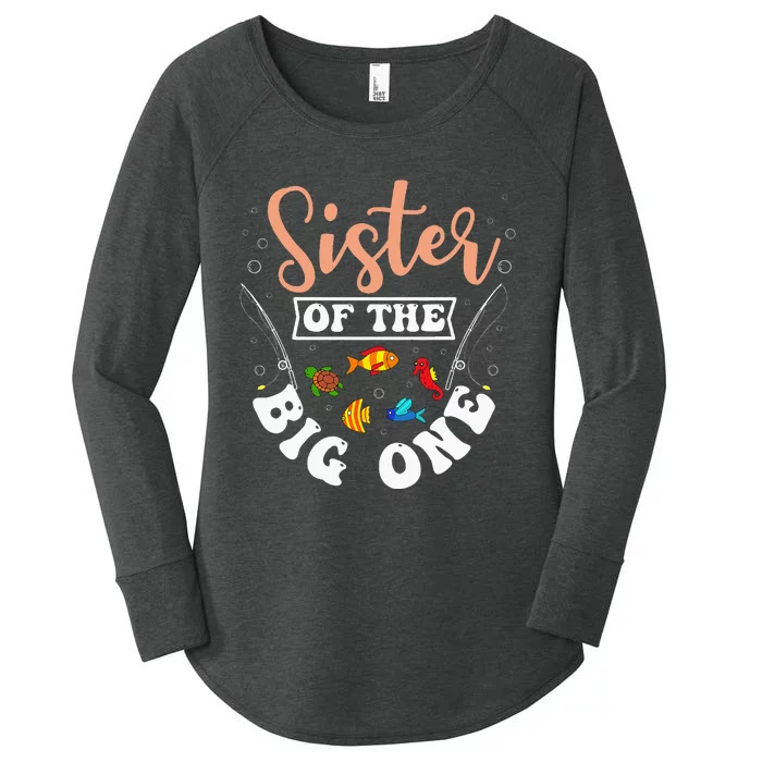 Sister Of The Big One Fishing Birthday Party Bday Women's Perfect Tri Tunic Long Sleeve Shirt