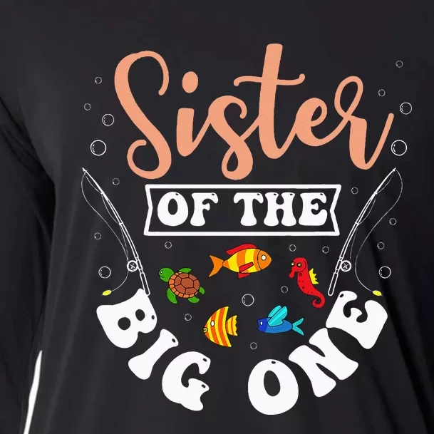 Sister Of The Big One Fishing Birthday Party Bday Cooling Performance Long Sleeve Crew