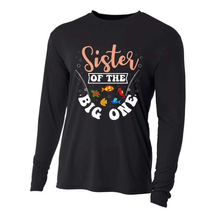 Sister Of The Big One Fishing Birthday Party Bday Cooling Performance Long Sleeve Crew