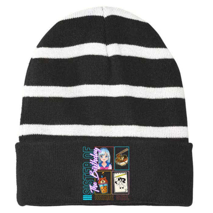 Sister Of The Birthday Anime Girl Anime Otaku Girl Japan Ka Striped Beanie with Solid Band