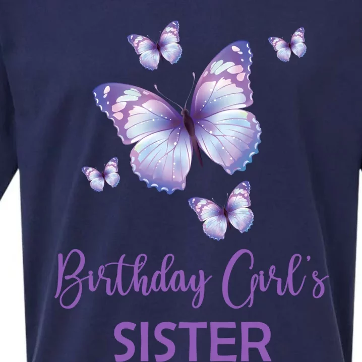 Sister Of The Birthday Butterfly Family 1st Birthday Meaningful Gift Sueded Cloud Jersey T-Shirt