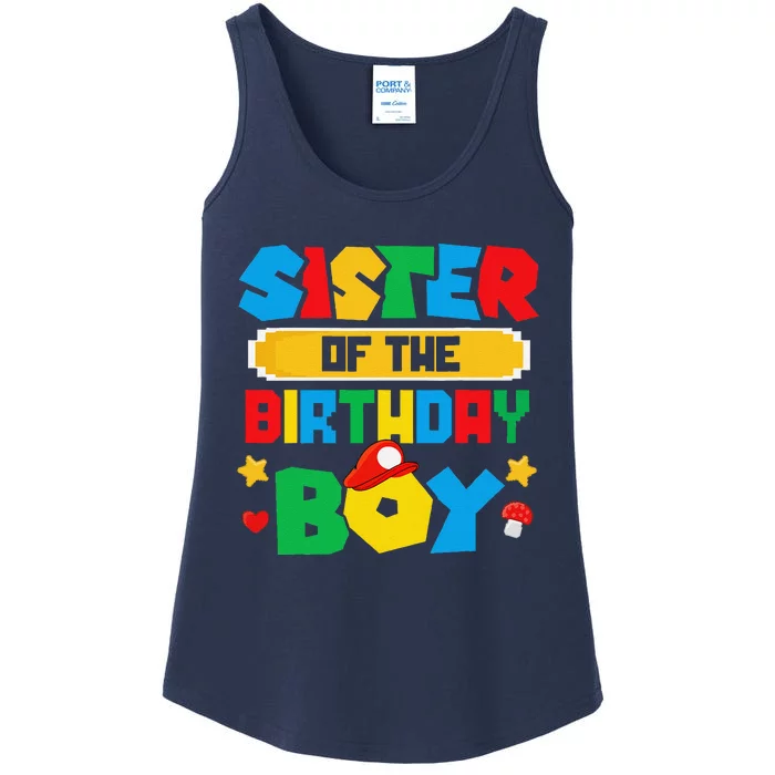 Sister Of The Birthday Boy Game Gaming Family Matching Ladies Essential Tank