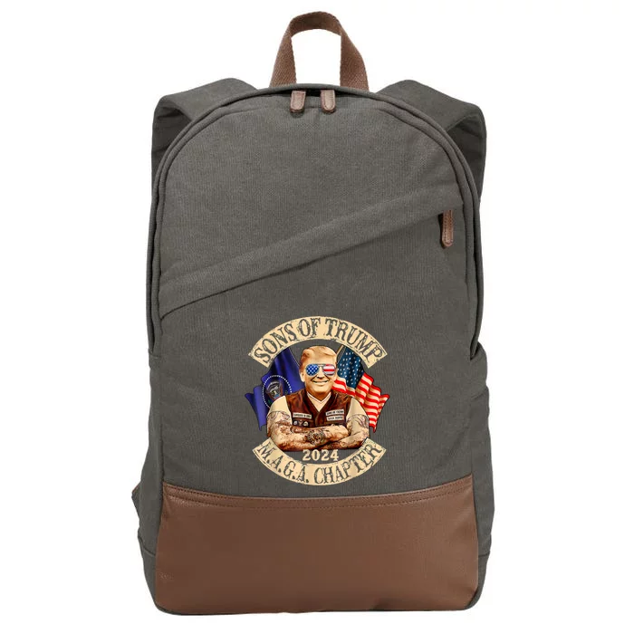 Sons Of Trump Maga Chapter 2024 4th July Cotton Canvas Backpack