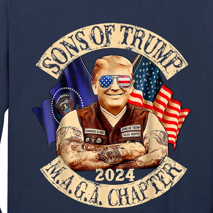 Sons Of Trump Maga Chapter 2024 4th July Tall Long Sleeve T-Shirt